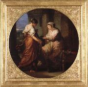 Angelika Kauffmann Elektra gibt ihre Schwester Chyrsothemis ihren Gurtel und die Locken des Orest fur das Grab Des Agamemnon Sweden oil painting artist